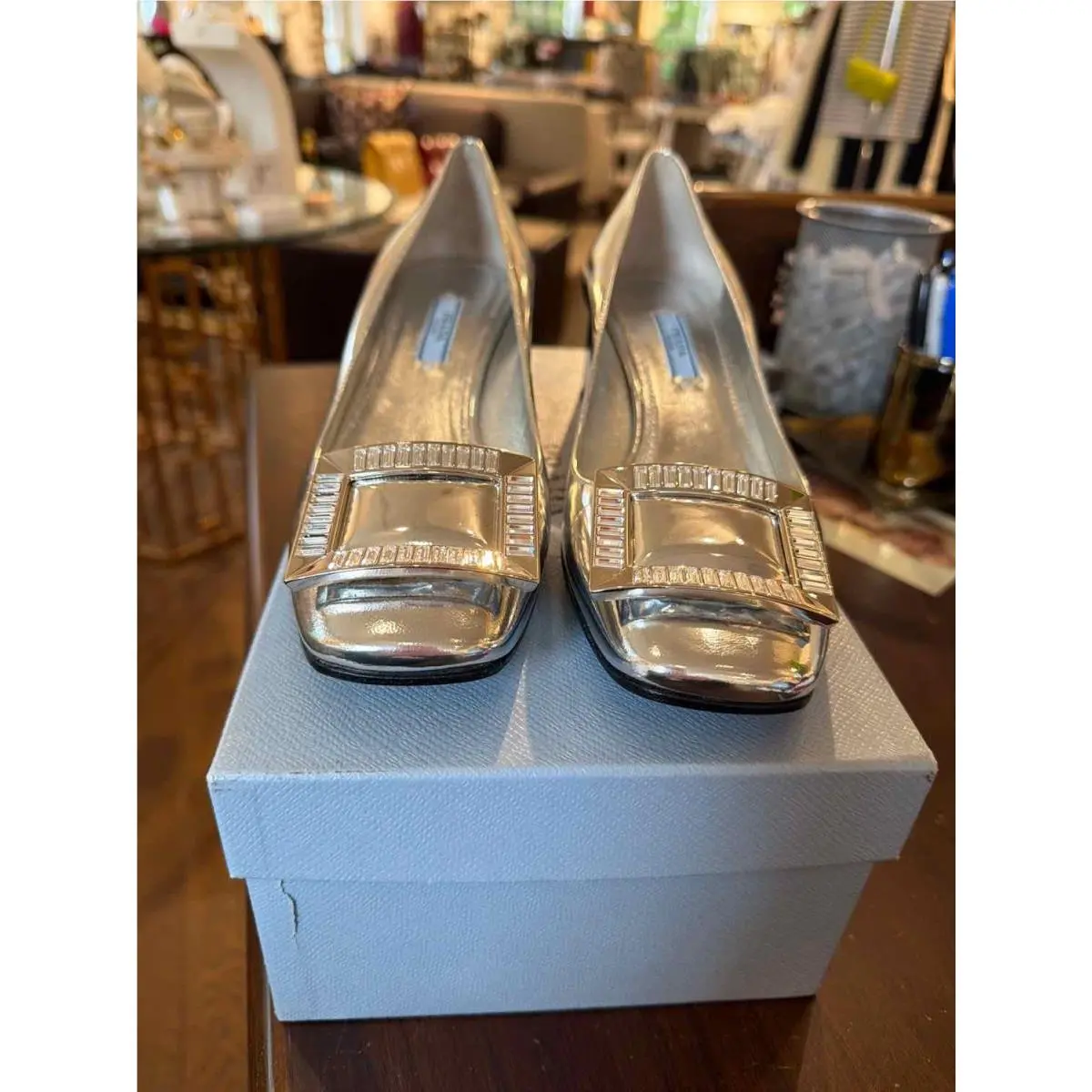 Shoe Size 40 Silver Pumps by Prada