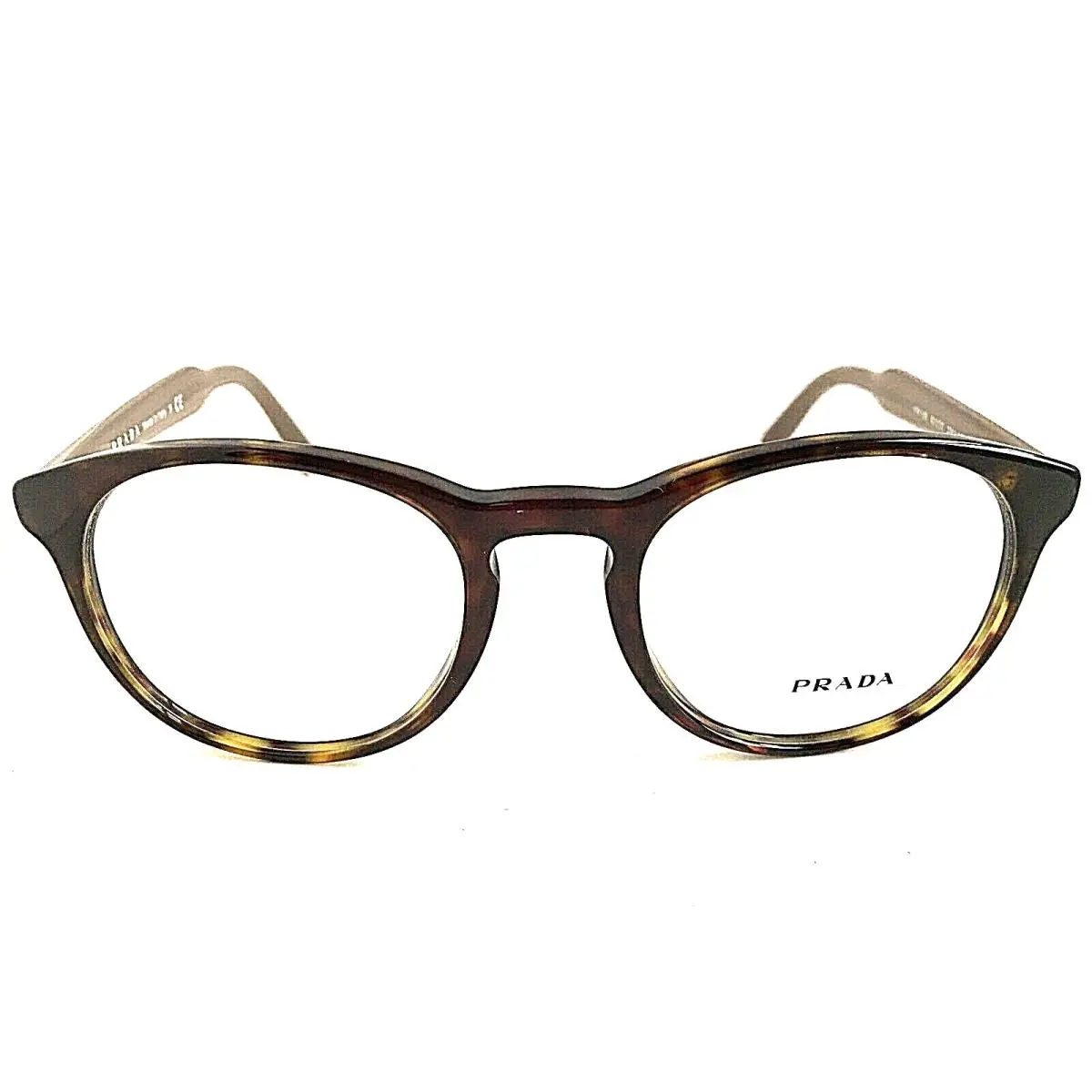 Prada Vpr 1S9 2AU-1O1 50mm Round Tortoise Men`s Women`s Eyeglasses Frame - Frame: Tortoise