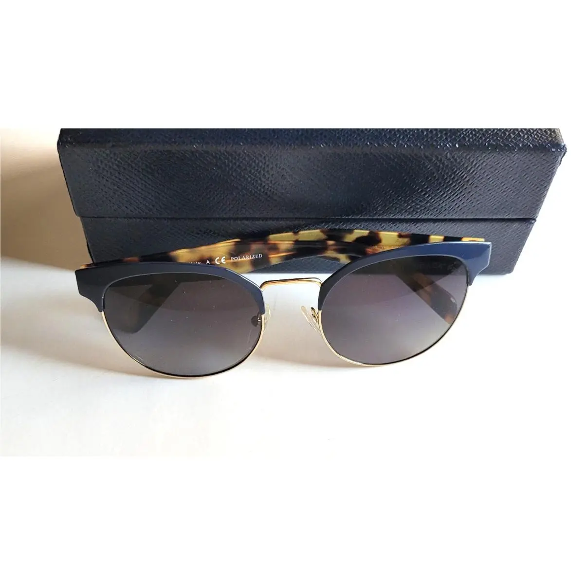Polarized Tortoise Grey Gradient Women`s Sunglasses by Prada