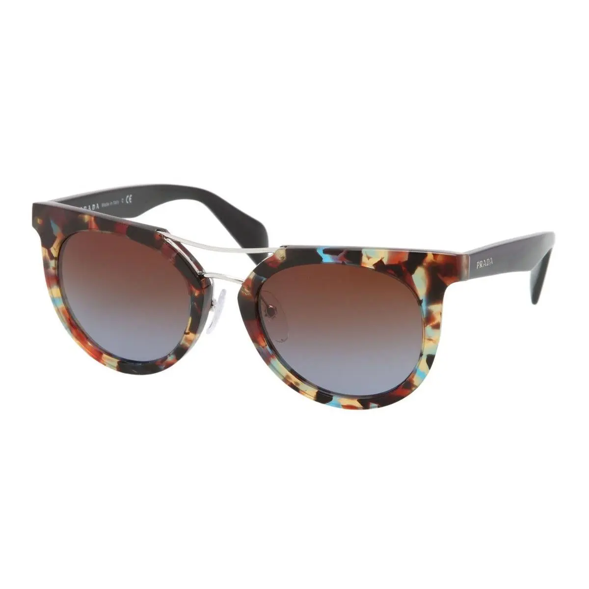 Prada Sunglasses PR08PS NAG0A4 51mm Havana with Blue / Brown Lens