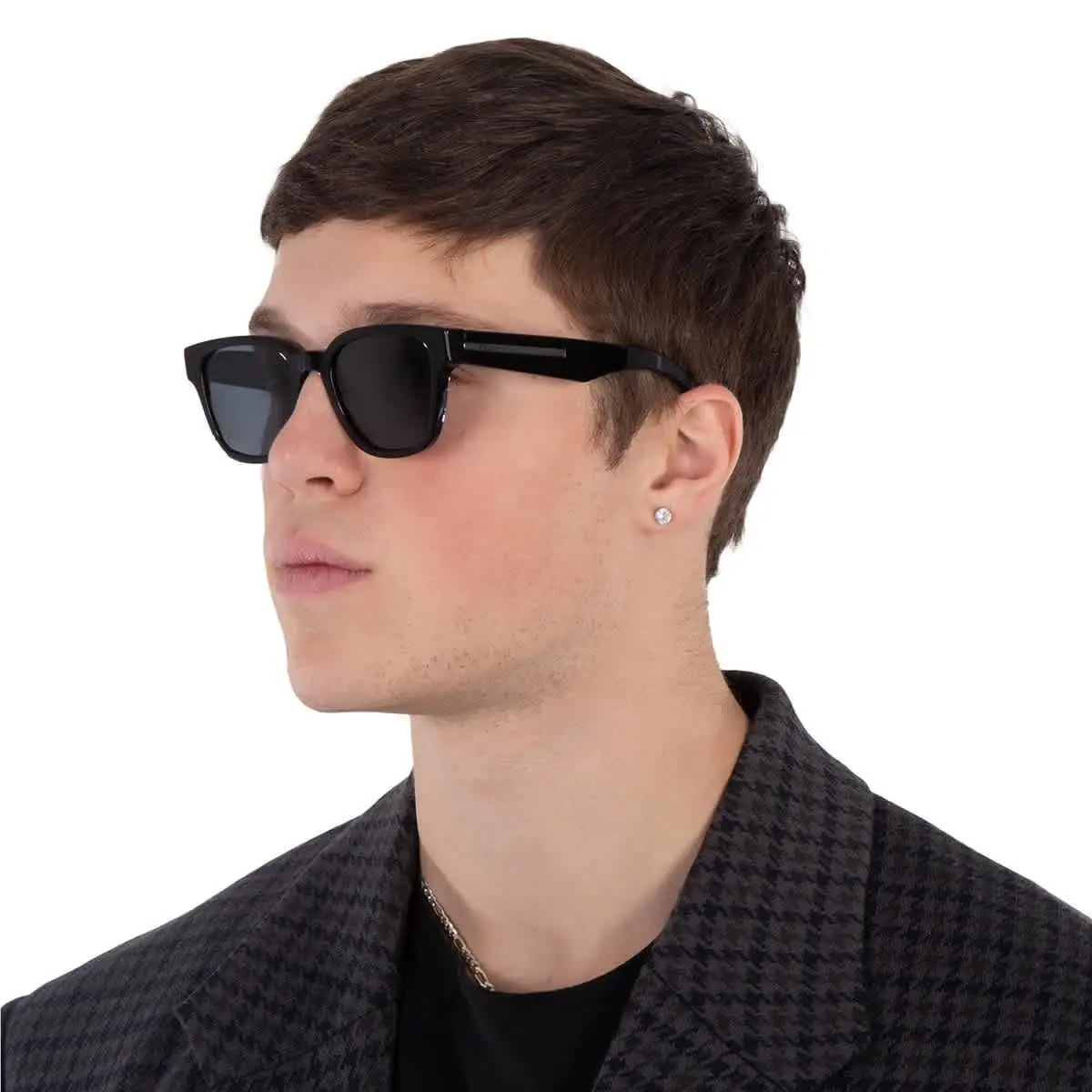 Prada Grey Square Men`s Sunglasses PR A04S 16K07T 52 PR A04S 16K07T 52