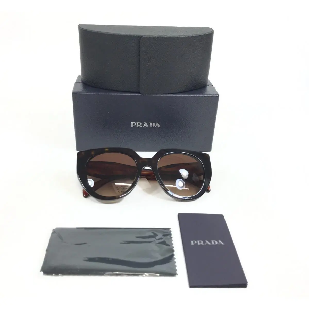 Sunglasses SPR14W 2AU-6S1 Havana Cat Eye Frames with Gradient Brown Lenses by Prada
