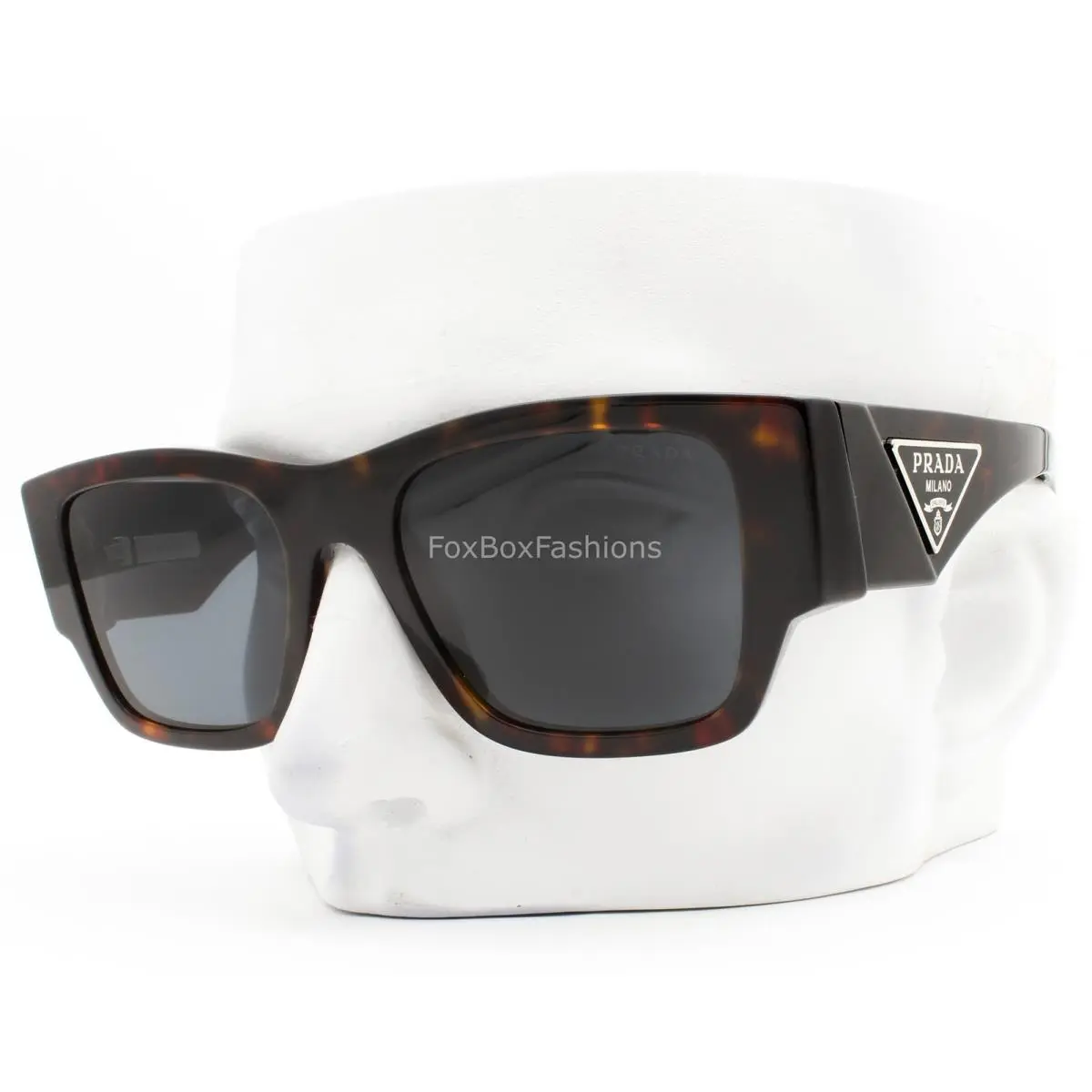 Sunglasses Shiny Root Brown Tortoise Gray Tint Spr 10Z 17N-70B with Case by Prada