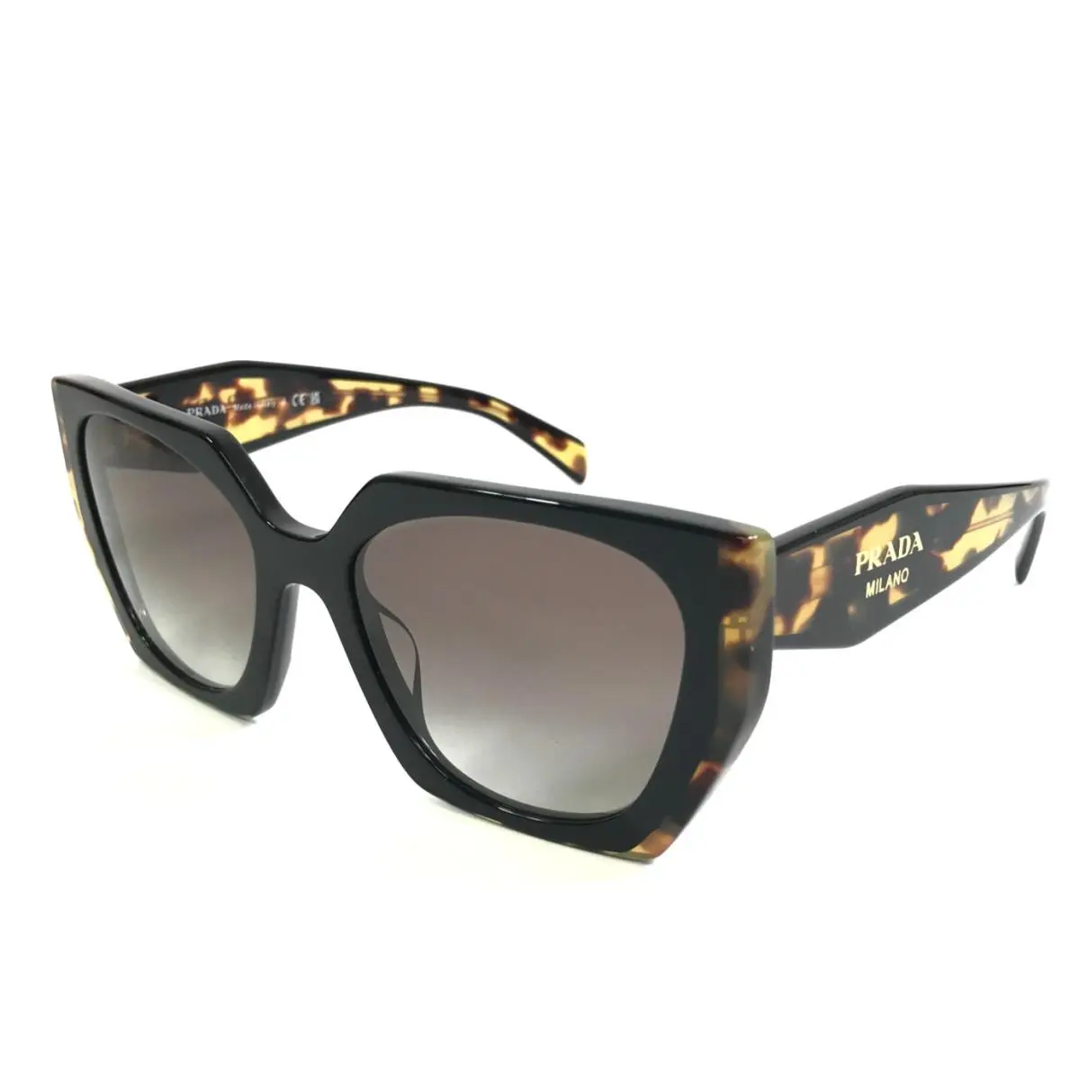 Sunglasses SPR15W 389-0A7 Black Tortoise Frames with Gradient Gray Lenses by Prada