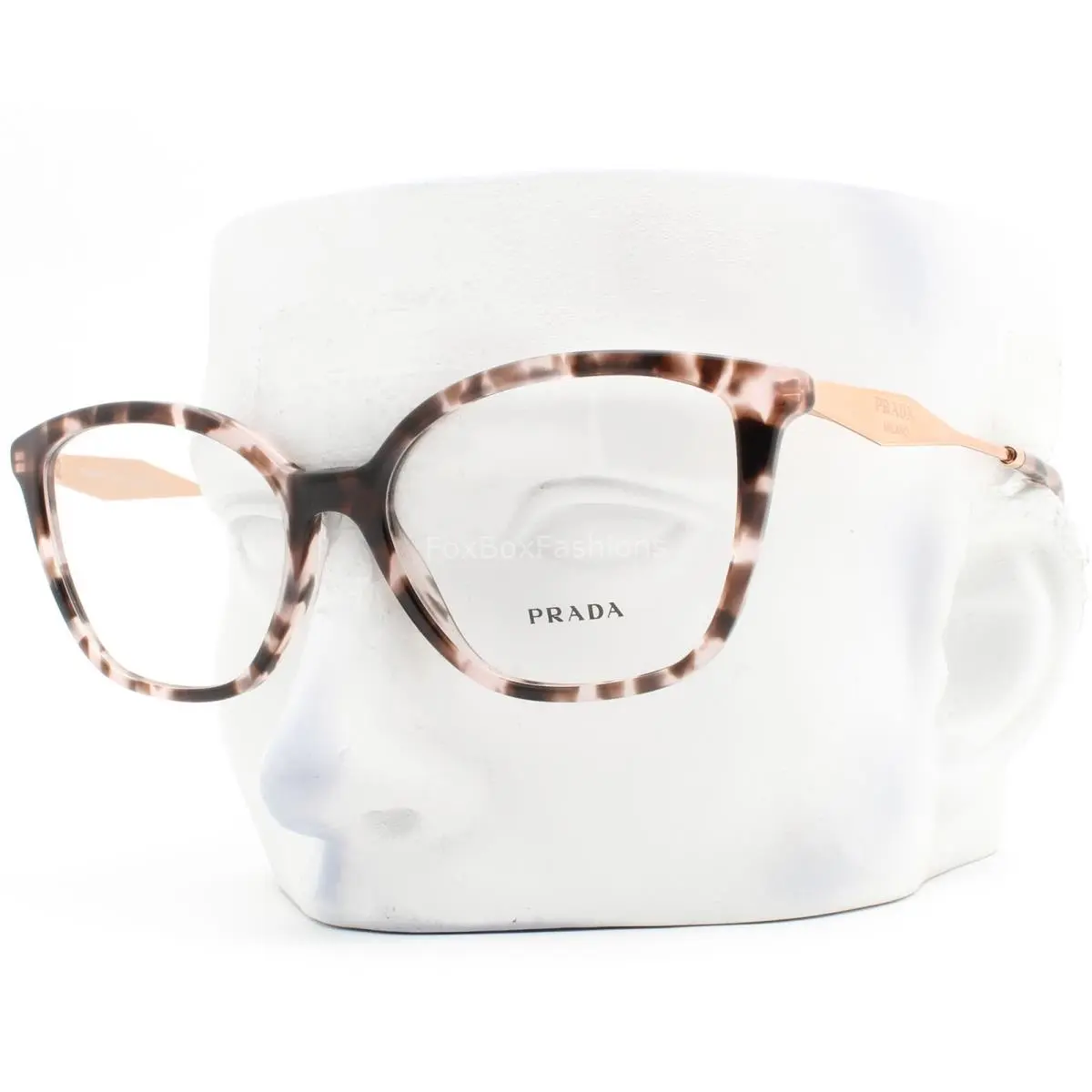 Prada Eyeglasses Vpr 02Z ROJ-1O1 Glasses Pink Black Havana Rose Gold 54mm W/case