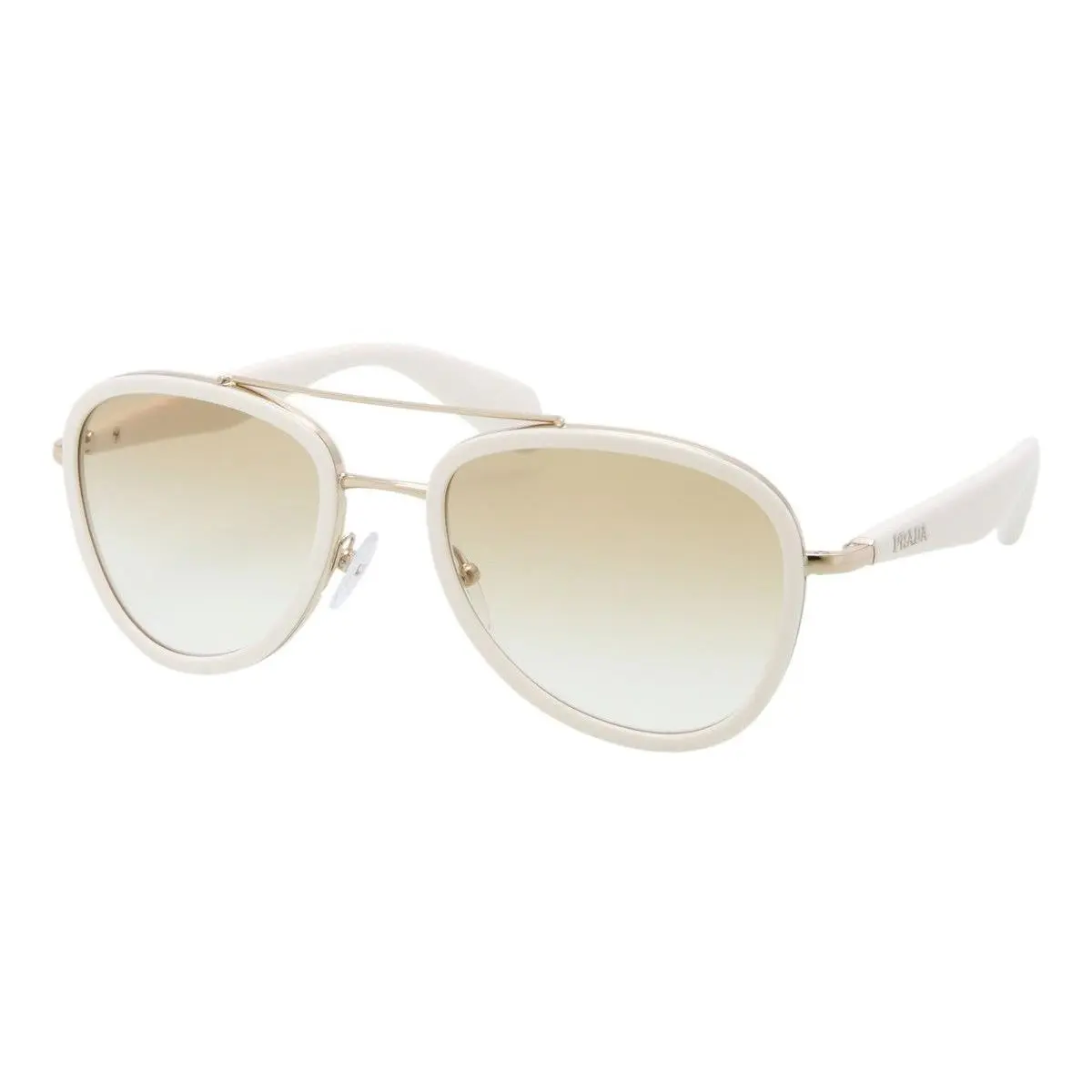 Prada Sunglasses PR51PS ZVN9S1 56mm White / Light Brown Gradient Lens