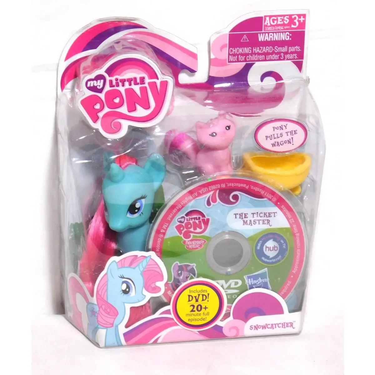 2011 My Little Pony Snowcatcher Kitty Friend Wagon Brushable Dvd Hasbro