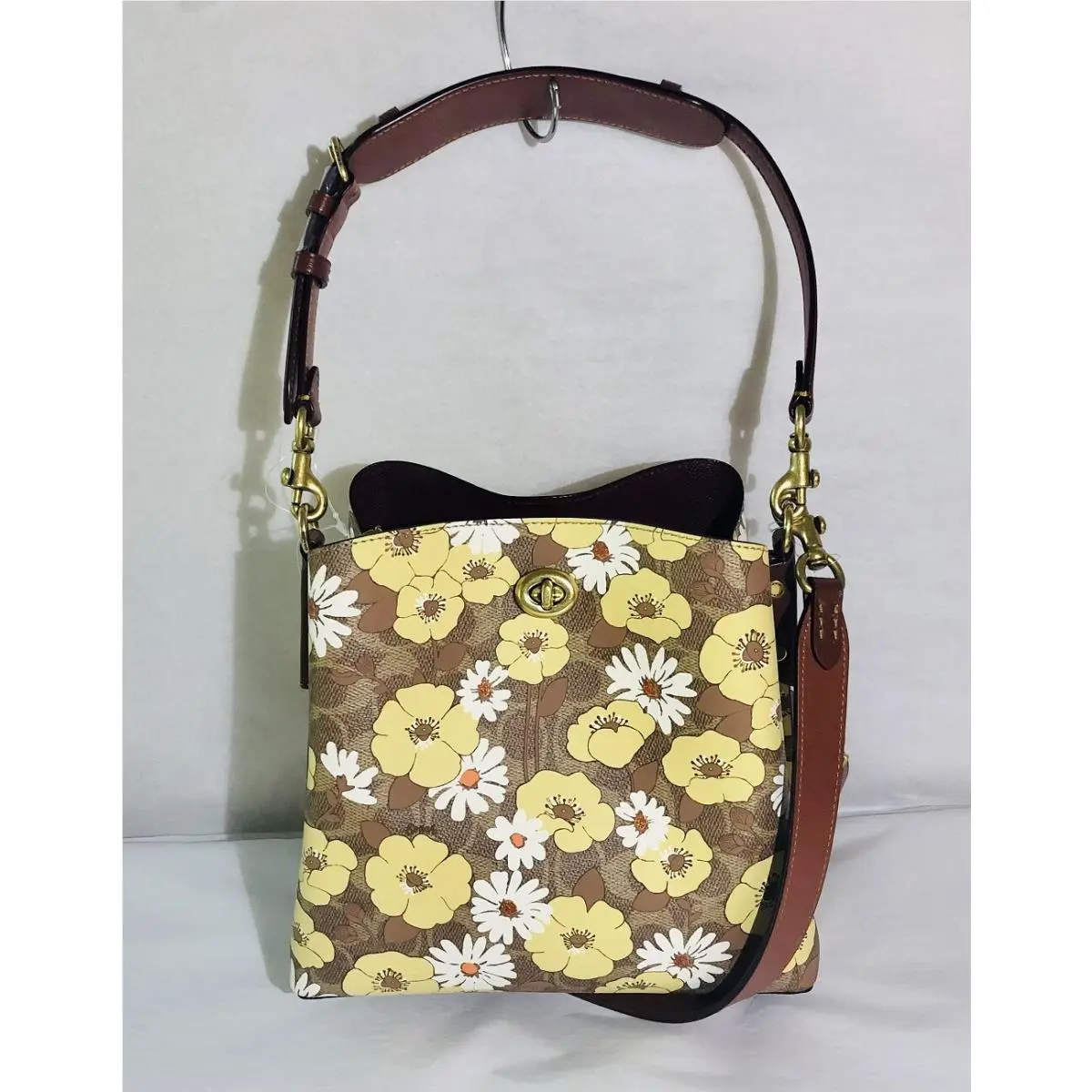 Willow Signature Canvas Floral Print Bucket Bag by Coach