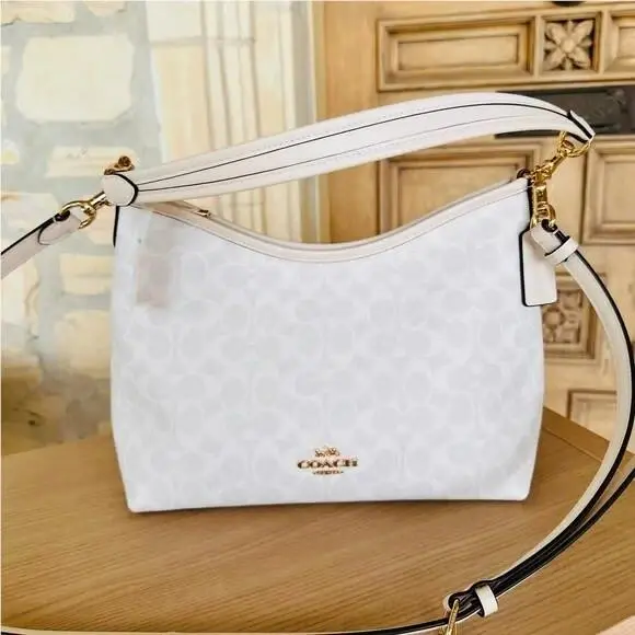 Signature Laurel Shoulder Handbag Purse / Wallet Option Chalk Handbag by Coach