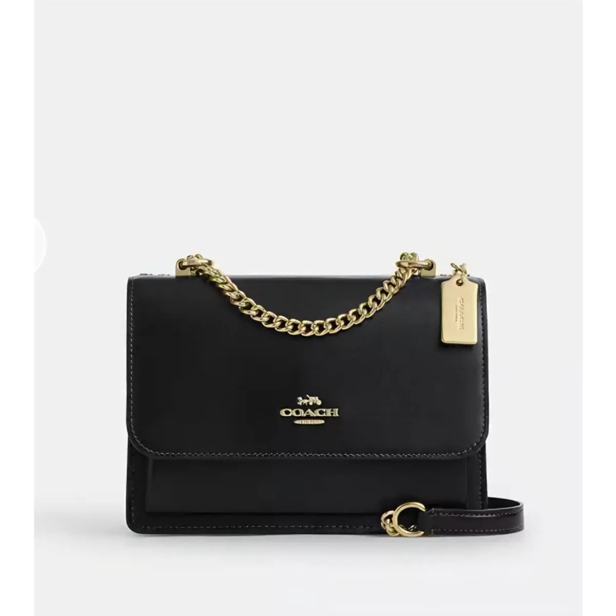Klare Leather Crossbody Bag IM Black Gold CB197 Handbag by Coach