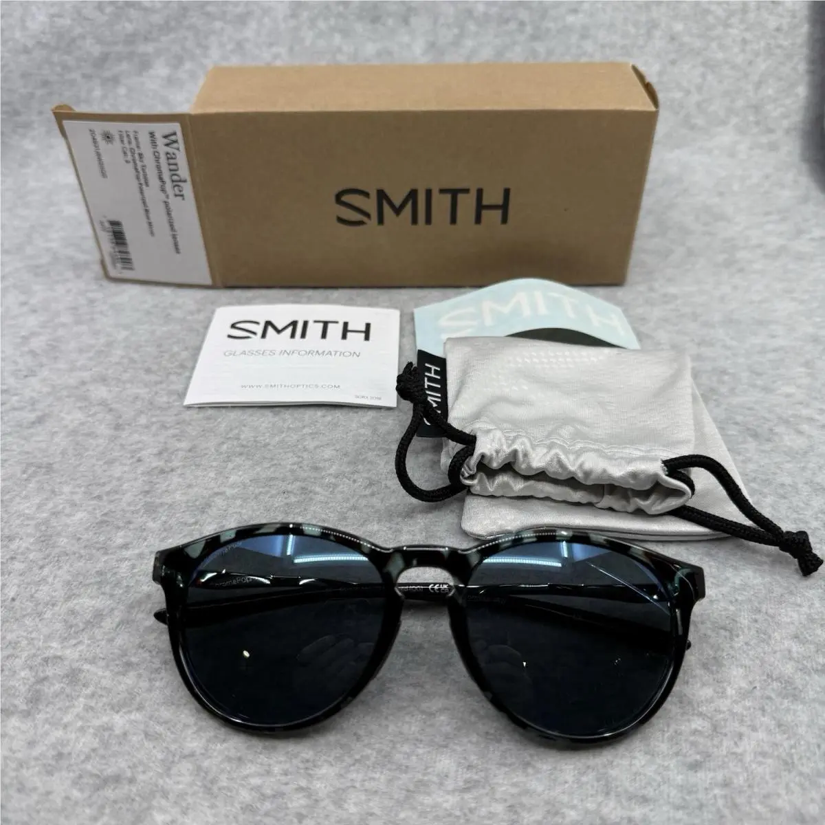 Wander Sky Tortis Chromapop Polarized Blue Mirror Sunglass by Smith Optics