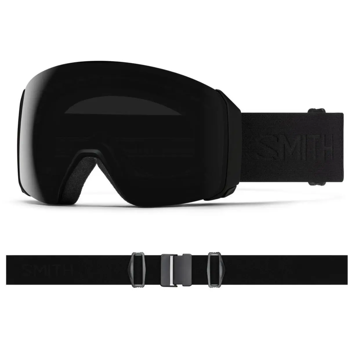 Smith M00784 4D Mag XL Low Bridge Fit Goggles Blackout