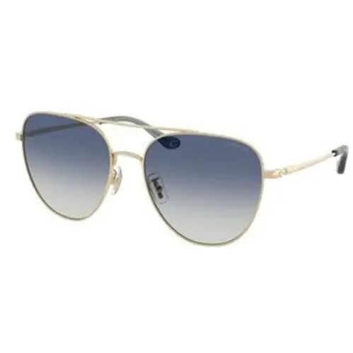 HC 7182 Shiny Light Gold / Blue Gradient 90054L Size 56 Sunglasses by Coach
