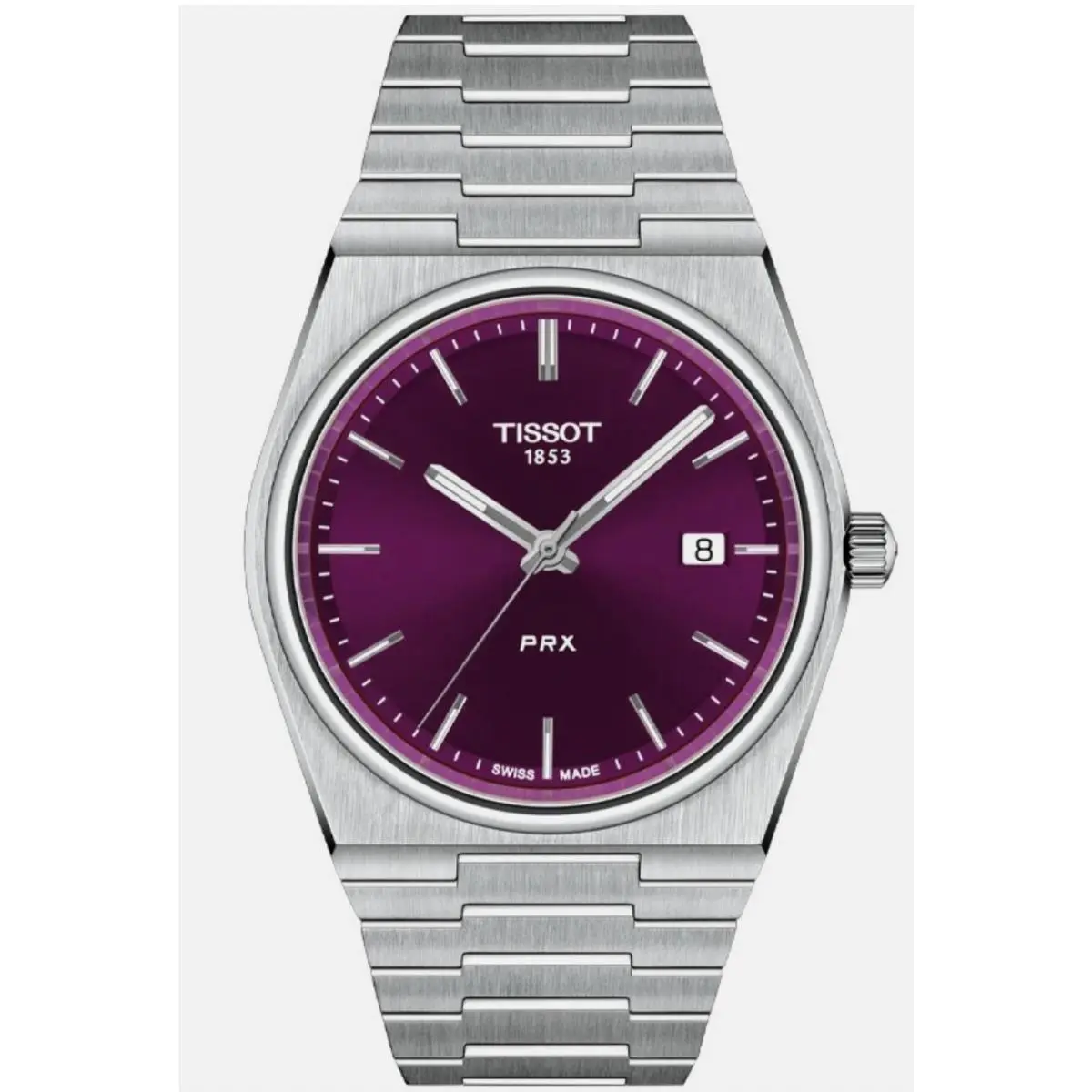 Tissot Prx 40mm Purple Dial Men`s Watch T1374101140100 T137.410.11.401.00