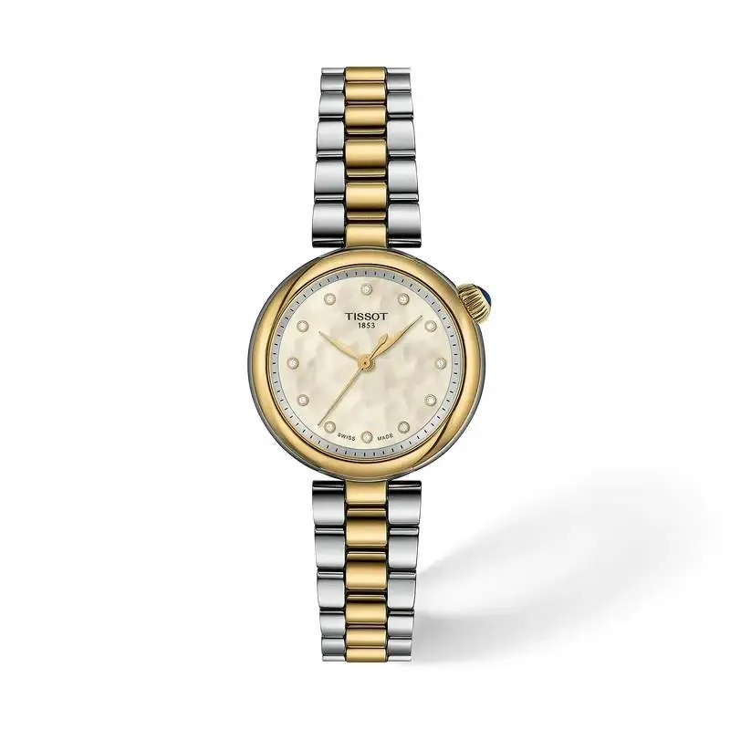 Desir 28mm White Mother of Pearl Dial Two Toned Watch T1520102211600 by Tissot