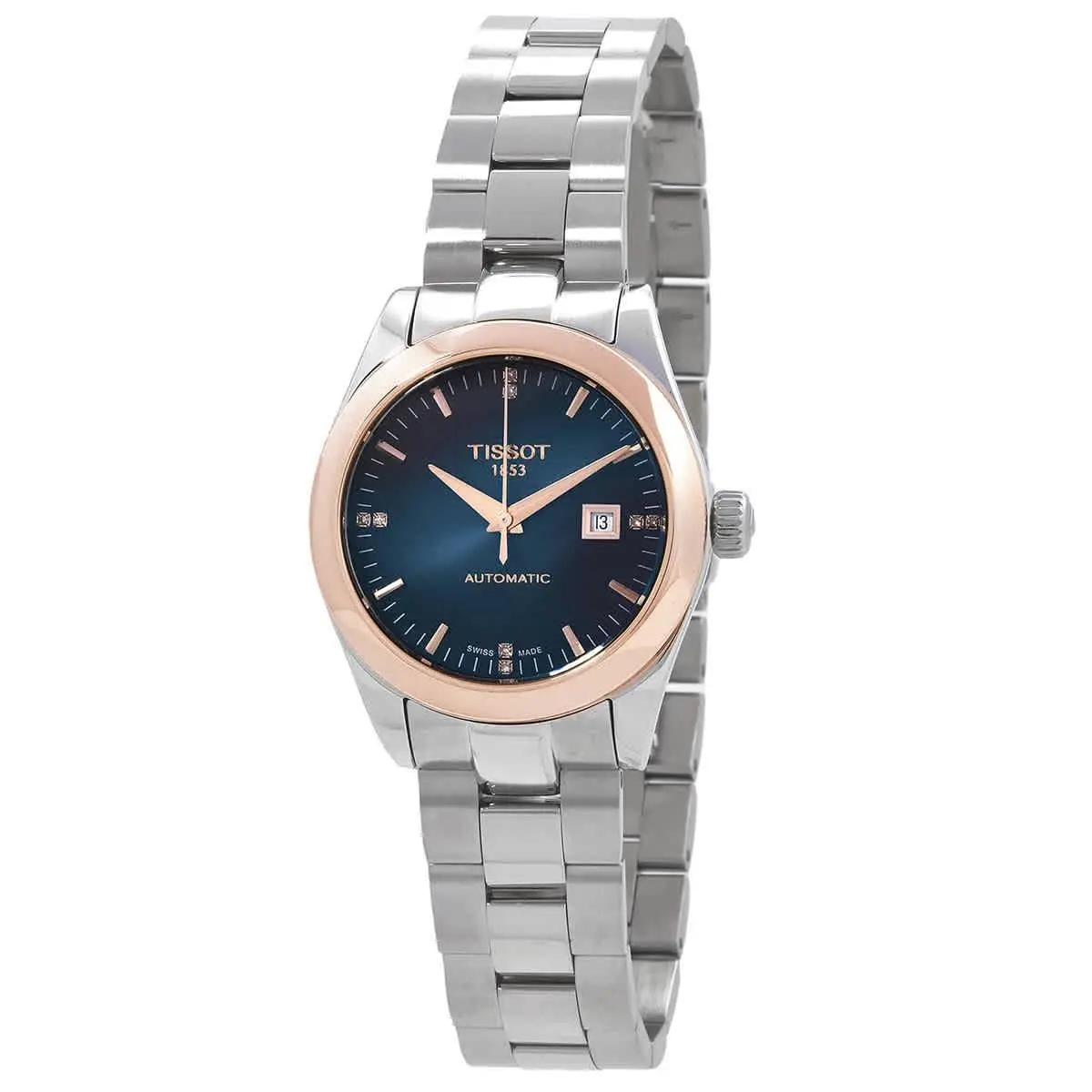 T-my Lady Automatic Diamond Graded Blue-black Dial Ladies Watch by Tissot