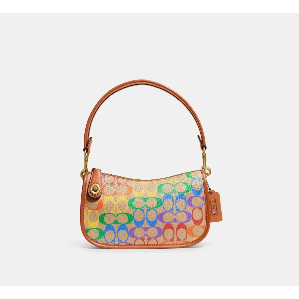 Swinger Bag In Rainbow Signature Canvas CA100 Multicolor by Coach