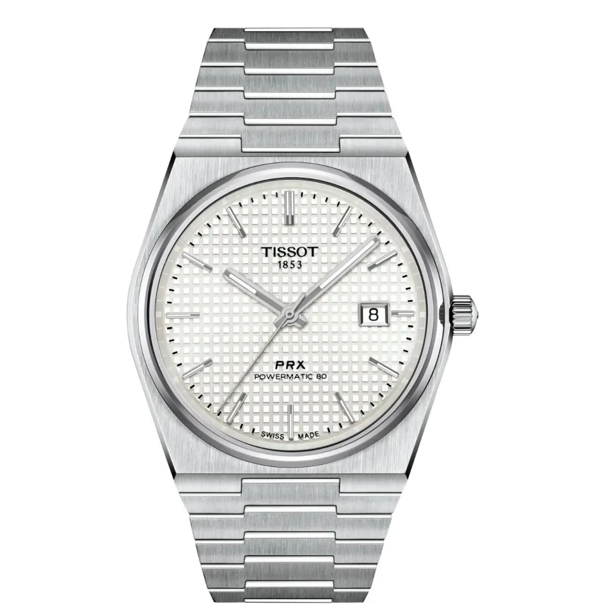Tissot Prx 40mm White Mop Dial Men`s Watch T1374071111100