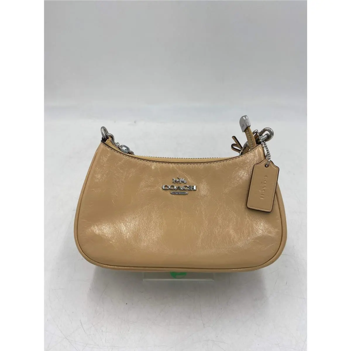 Teri Mini Crossbody Bag with Bows Crinkle Leather/silver/light Sand De by Coach