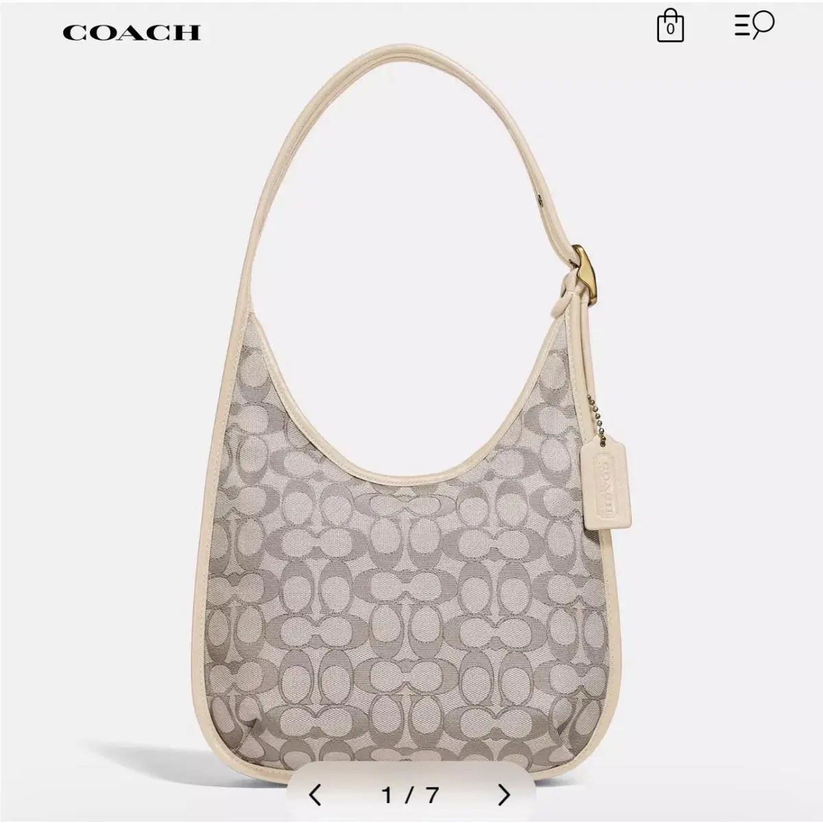 Ergo Med The Signature Jacquard Ivory Stone Shoulder Bag by Coach