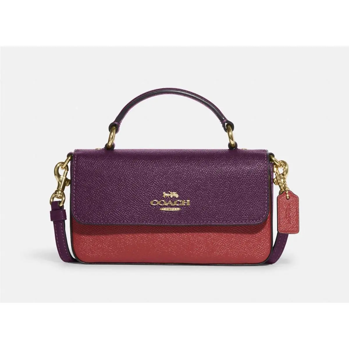 Mini Josie Top Handle Crossbody In Colorblock Im/boysenberry Multi by Coach