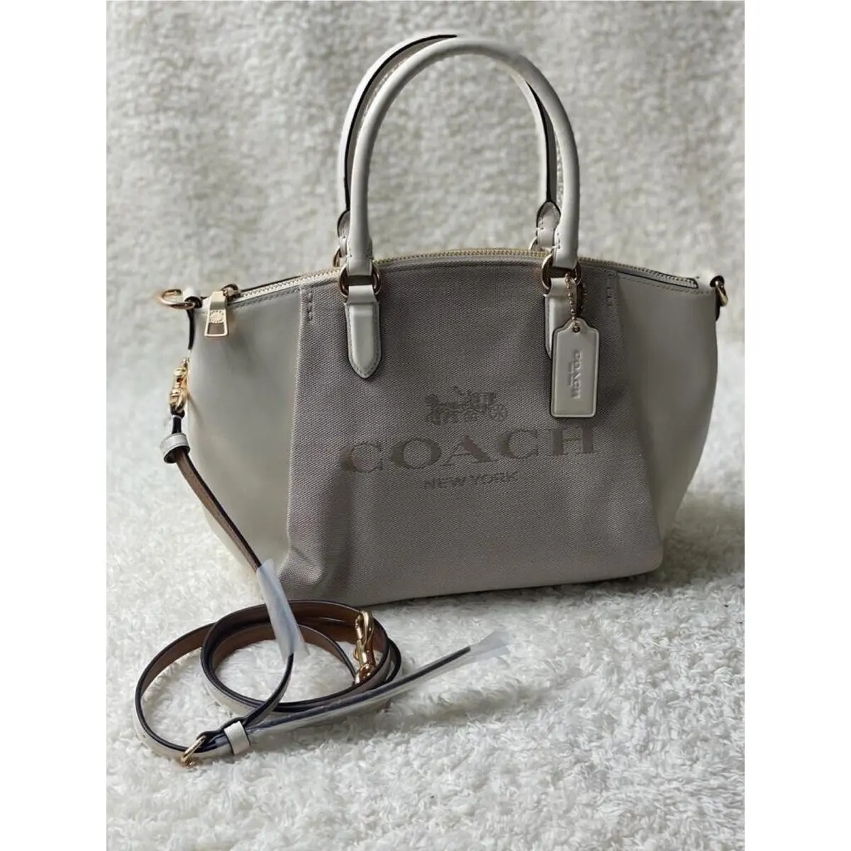 Signature Horse and Carriage Print Elise Satchel Bag by Coach