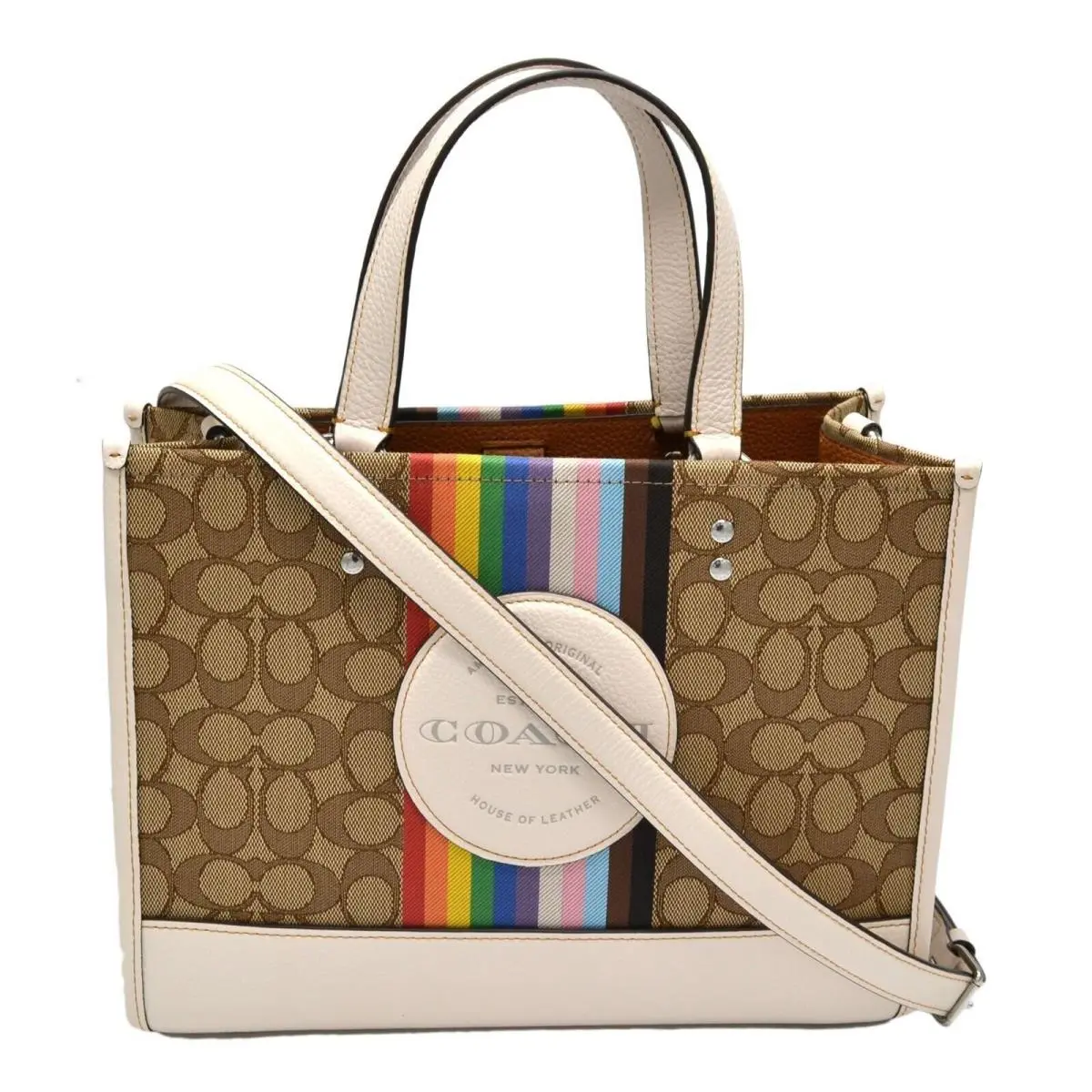 Dempsey Pride Carryall Tote Khaki Multi Convertible Crossbody Bag Handbag by Coach