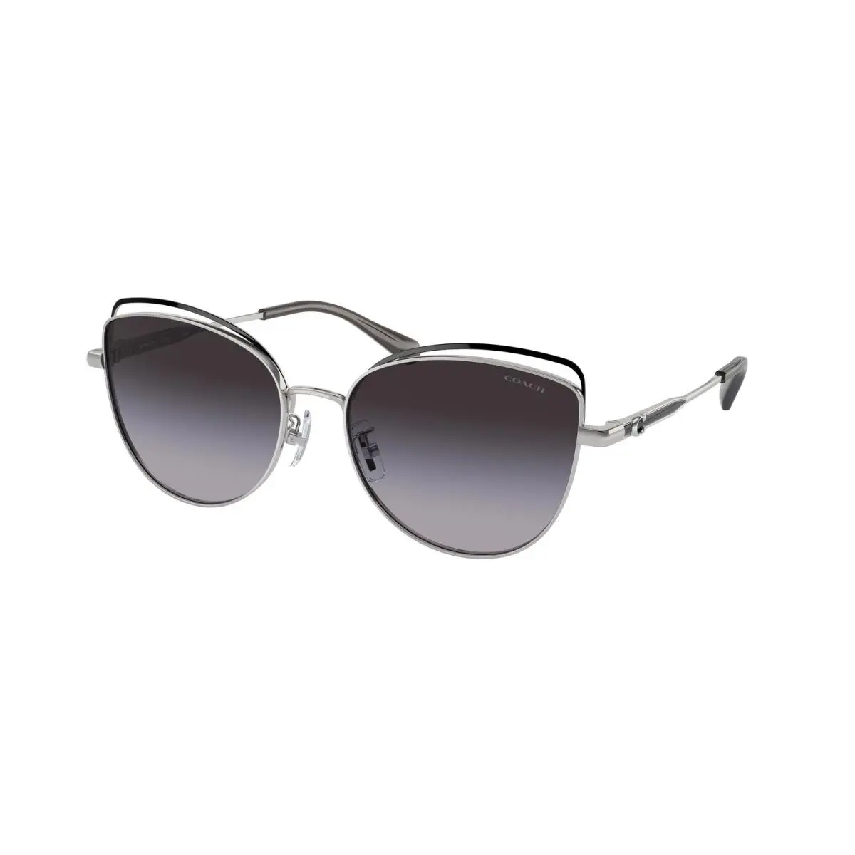 HC 7162 Cr621 Shiny Silver / Black Gre 90018G Size 57 Sunglasses by Coach