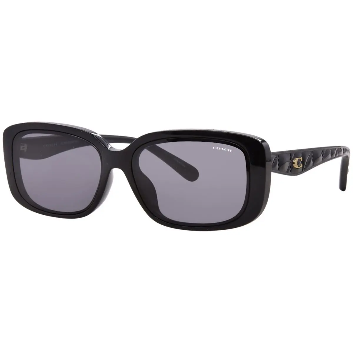 CBY86 HC8444D 500287 Sunglasses Women`s Black/grey Solid Rectangle 57mm by Coach