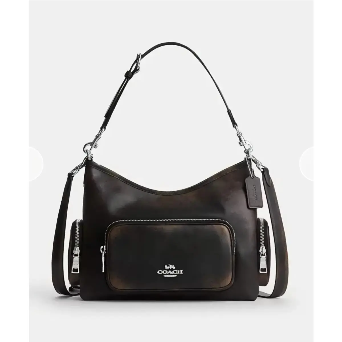 Nwt‼  Laurel Shoulder Bag with Pockets In Loved Leather Handbag CES84 by Coach
