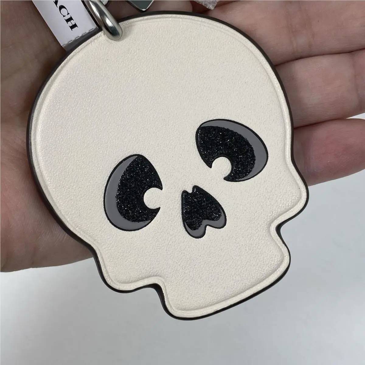 CX148 Leather Halloween Skull Bag Charm Keyring by Coach