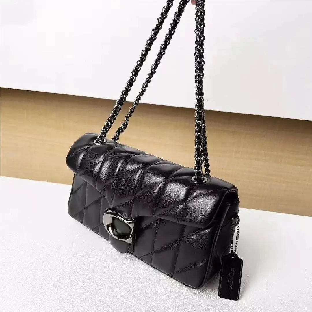Tabby Shoulder Bag 26 Quilted CP150 Black Leather Women Outlet by Coach