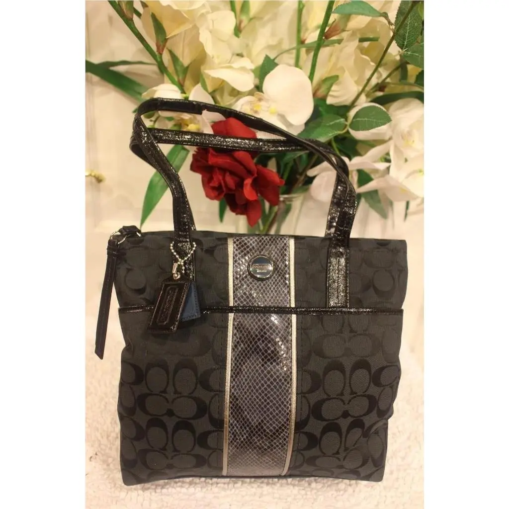 Signature Python Strap Tote Gray 25706 pu600 by Coach