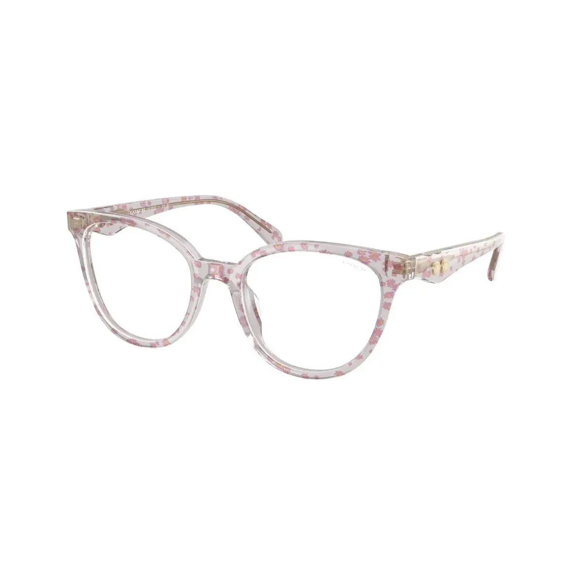 HC 6259 U Transparent Pink Floral 5953SB Size 51 Eyeglasses by Coach