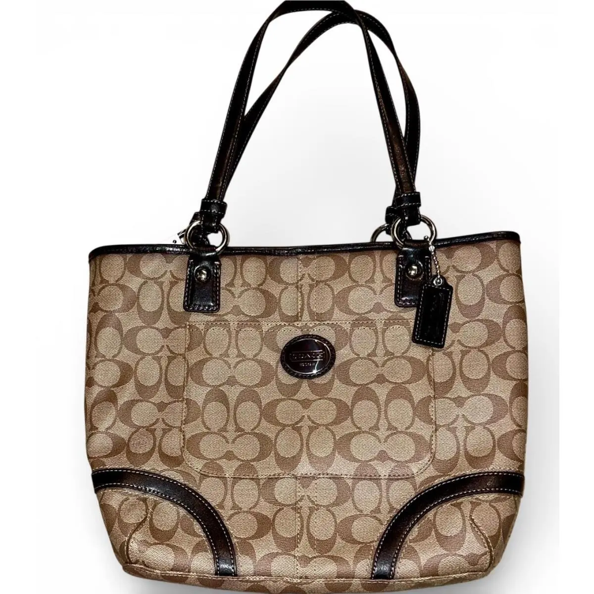 Khaki Mahogany Tote Bag Purse by Coach