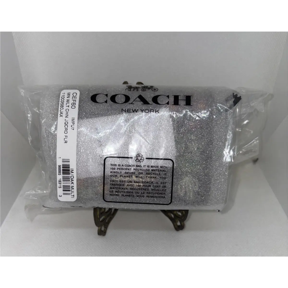Mini Wallet On A Chain Sig C Jacquard with Floral Embroidery CEF60 by Coach
