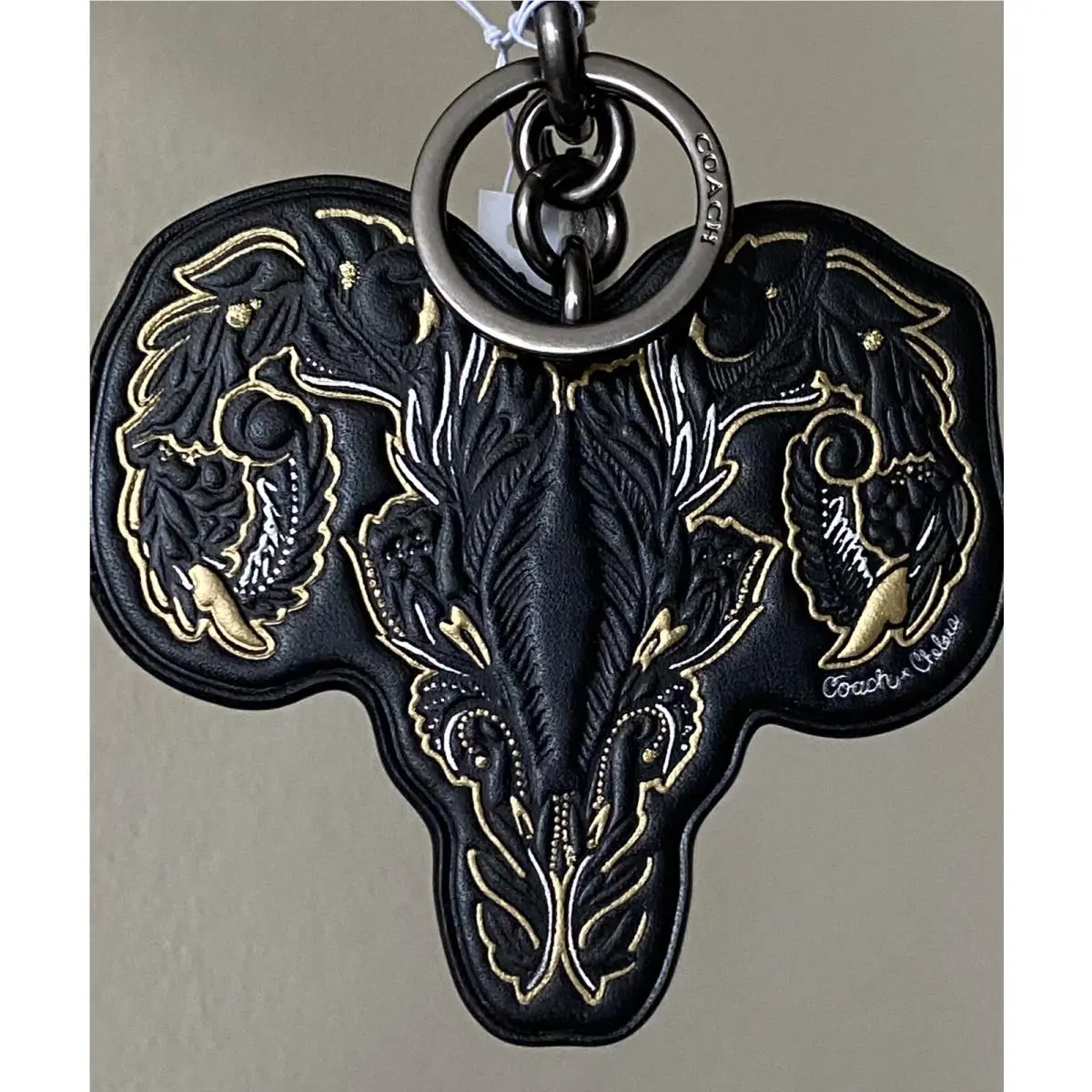 Chelsea Champlain Tattoo Ram Black/multi Bag Charm/keyring/fob 77915 by Coach