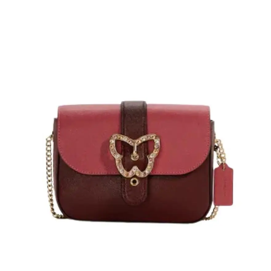 Gemma Crossbody Purse with Gem Butterfly Buckle IN Gold Cranberry by Coach