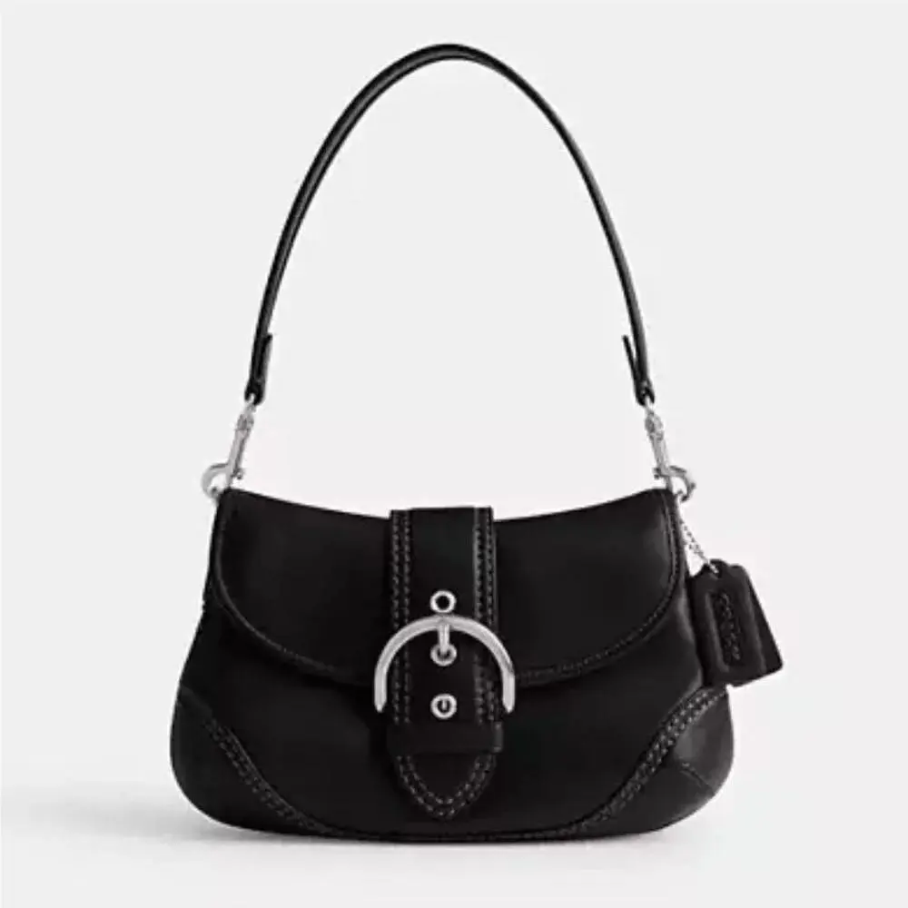 Coach Soho Regenerative Leather Shoulder Bag In Black - Black, Exterior: Black