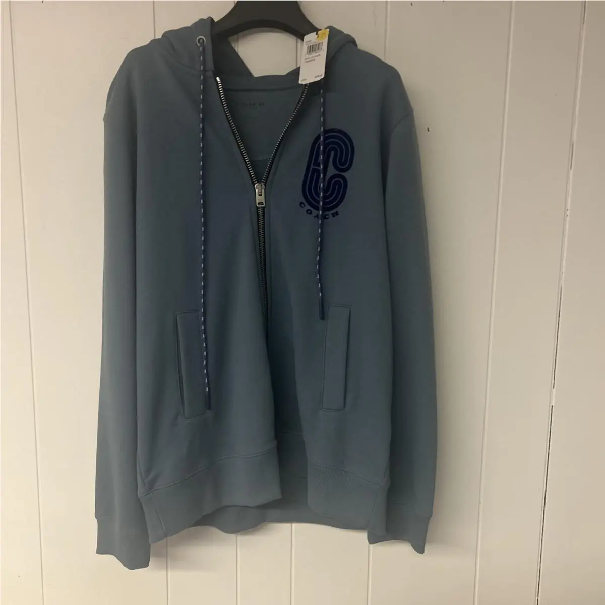 Women’s  Retro C Zip Hoodie Blue S/m Retail W/garment Bag by Coach