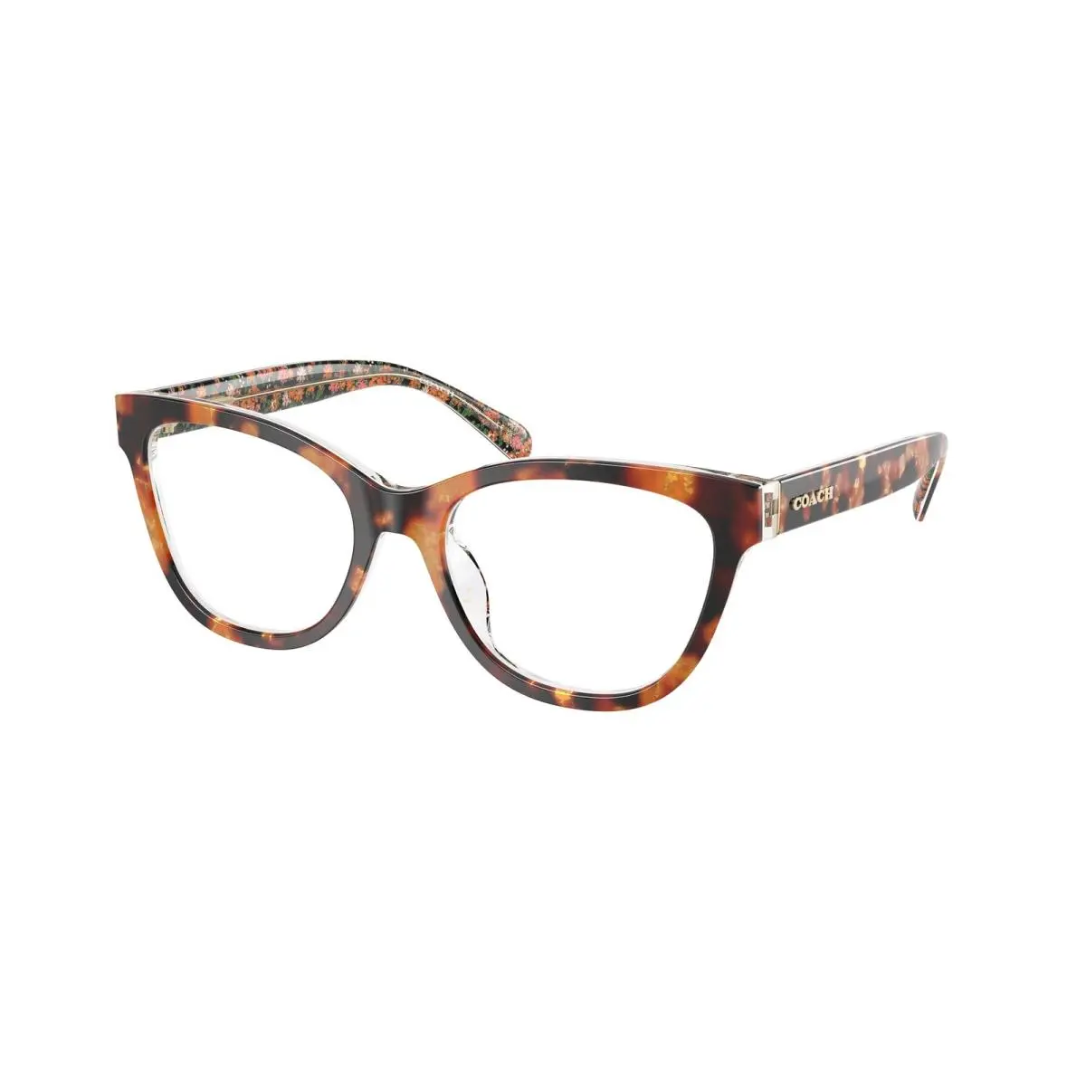HC 6249 U Amber Tortoise / Orange Floral 5857 Size 53 Eyeglasses by Coach