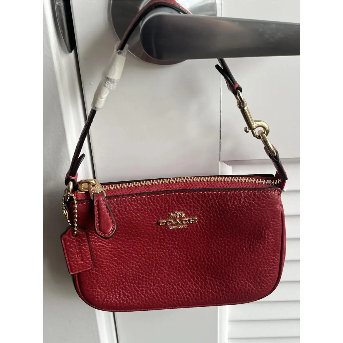 Nolita 15 1941 Red Pebble Leather Pochette Pouch 6386 by Coach
