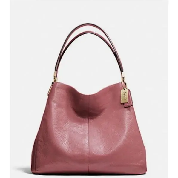 Madison Leather Small Phoebe Shoulder Bag Light Gold Rouge F26224 by Coach