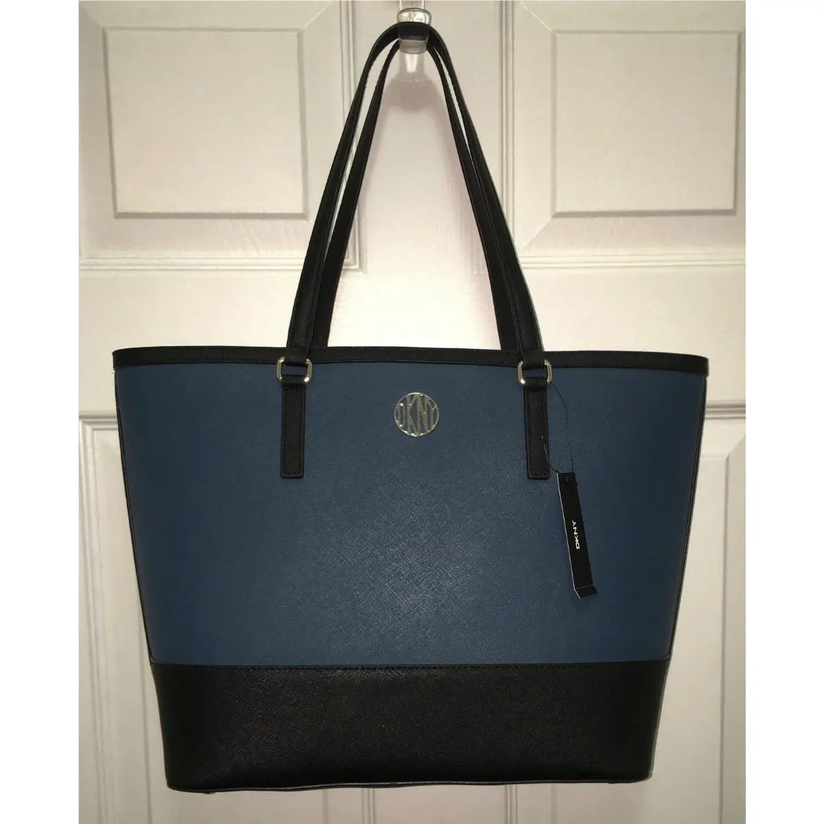 Dkny Bryant Park Saffiano Leather Blue Tote Large Purse Shoulder Bag Handbag by DKNY