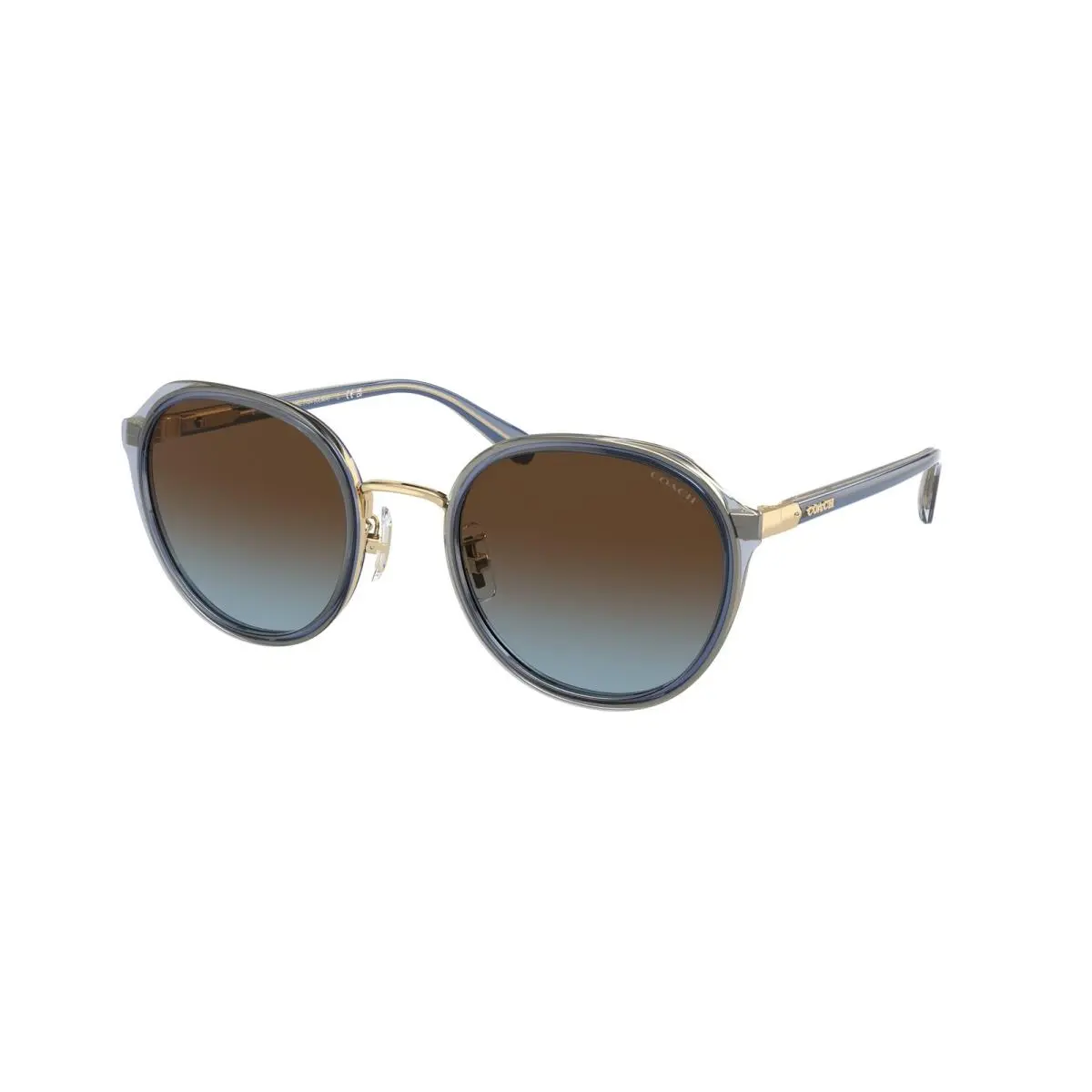 Coach HC 7154 Cl924 Transparent Blue Brown B 943513 Size 52 Sunglasses