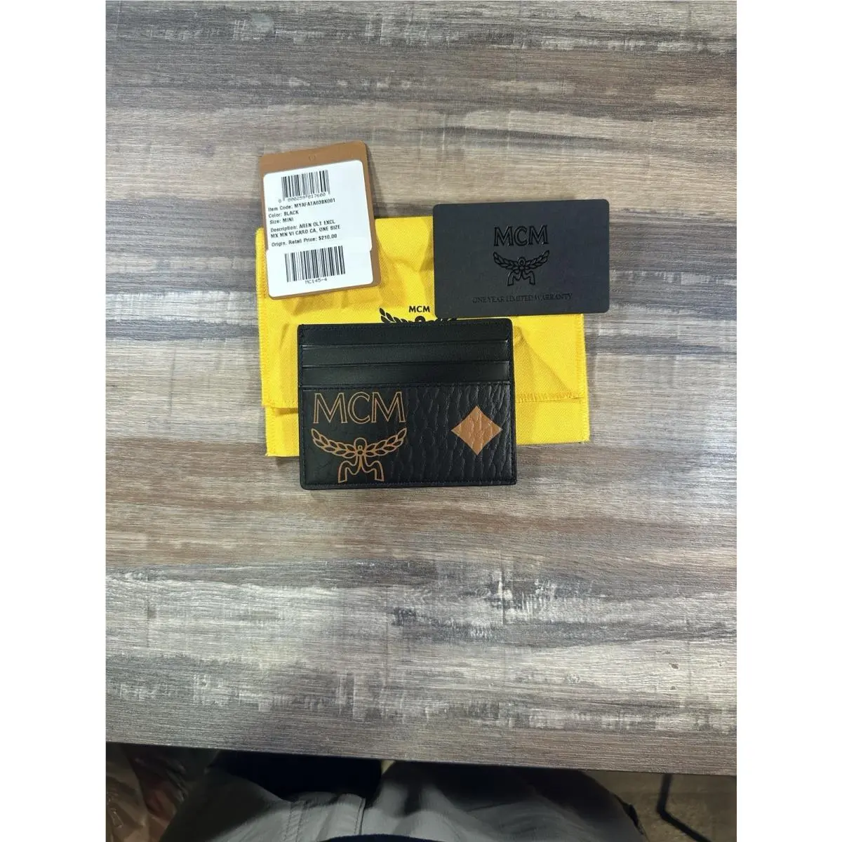 Mcm Card Holder Leather Orange and Black Made In Italy by MCM