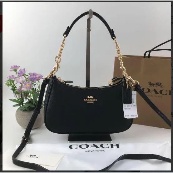 CA209 Teri Shoulder Bag Hand Bag Black Refined Pebble Leather Outlet by Coach