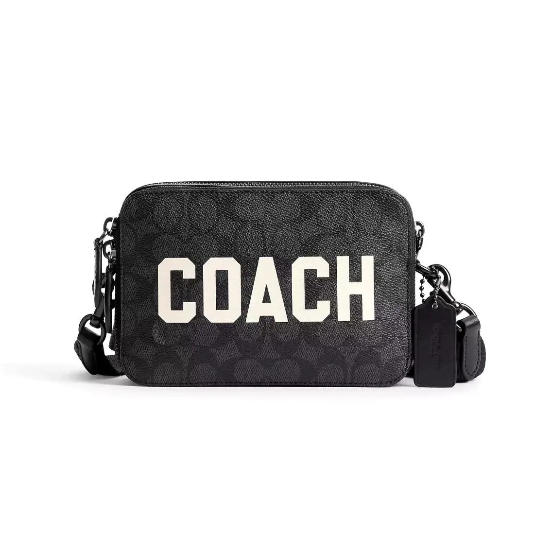 Charter Crossbody Bag 19 Sig Canvas  Graphic Charcoal CAF83 by Coach