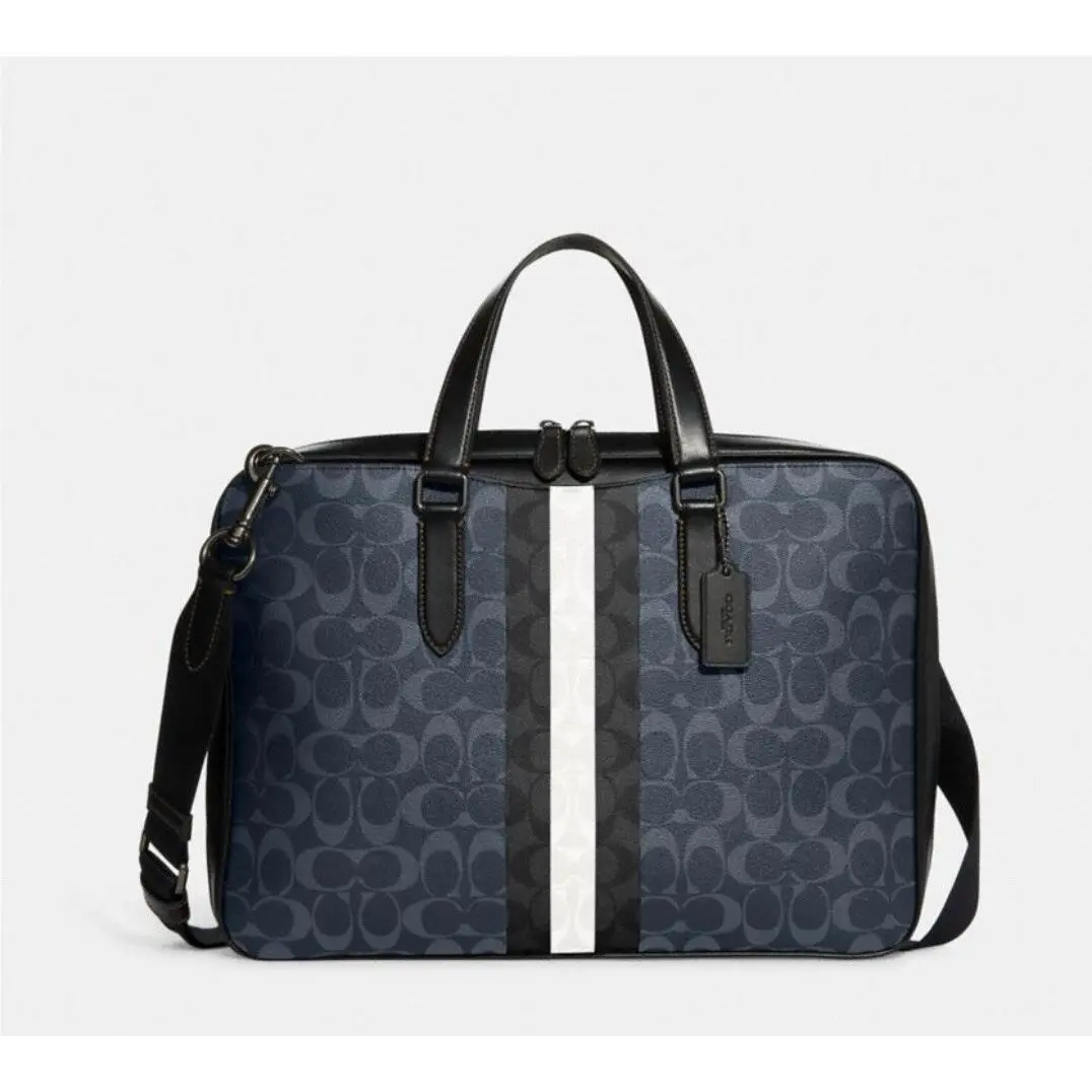 Graham Slim Brief In Blocked Signature Canvas with Varsity Stripe by Coach