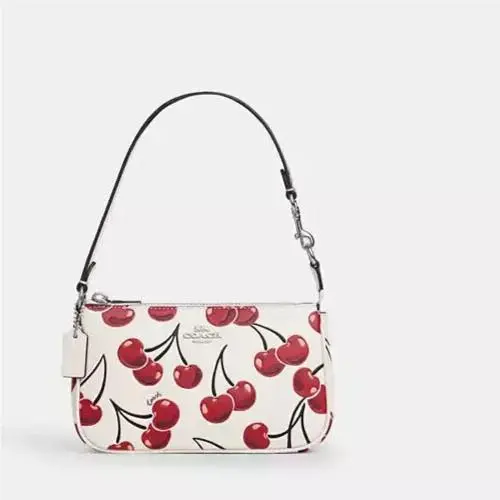 Nolita 19 Women`s Shoulder Leather Bag Purse with Cherry Print by Coach